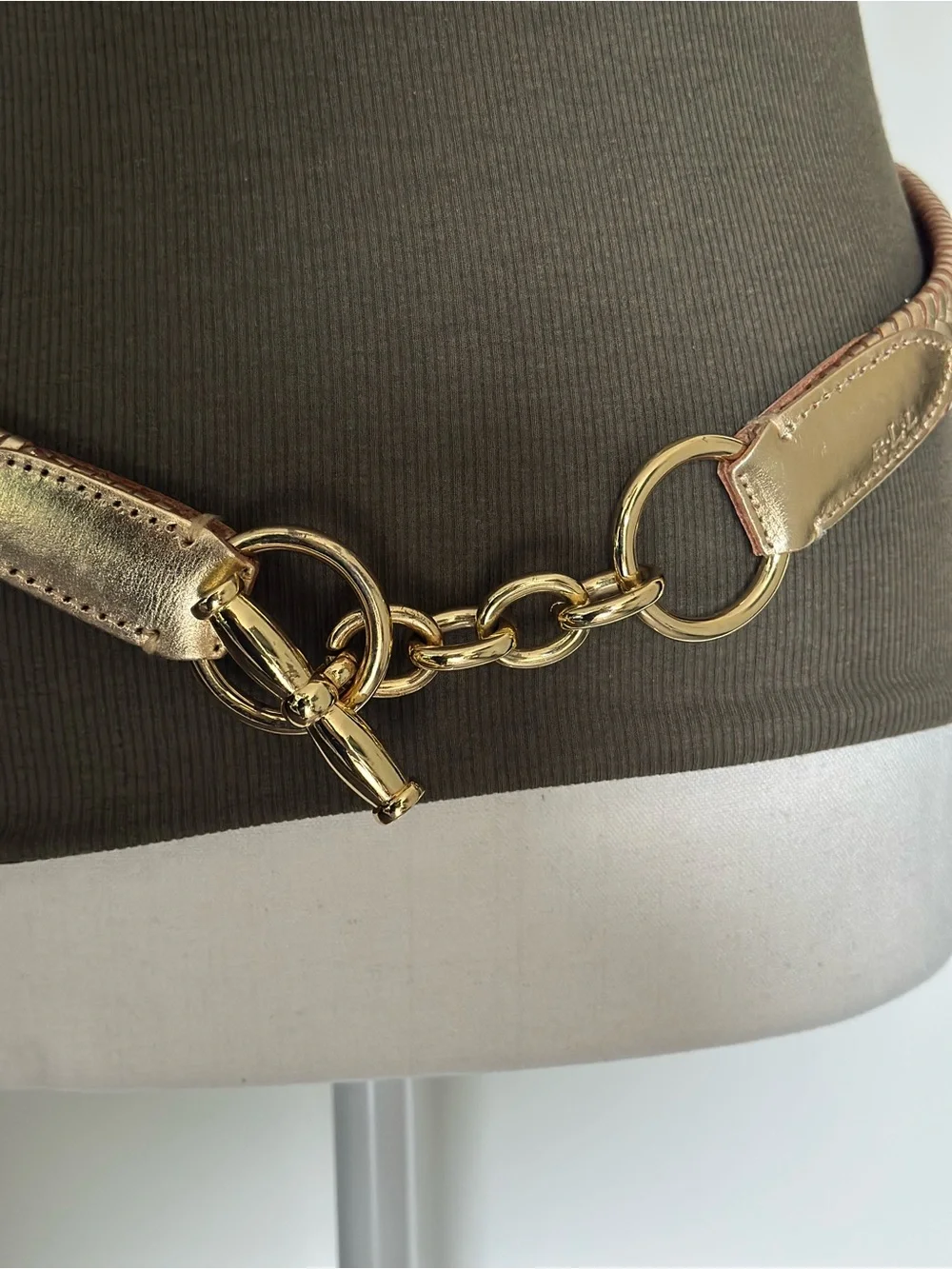 Lauren Ralph Lauren Women's Gold Adjustable Waist Belt Buckle Size M